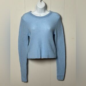 NWT Zara Women’s Soft Blue Crew Neck Alpaca and Wool Blend Sweater Size L